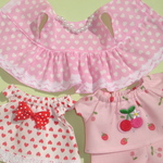 はなちゃんパジャマとお洋服２枚セット●さくらんぼのワッペン・ハート