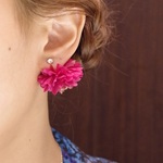 お花のキャッチピアス(ワインレッド)