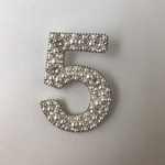 【Swarovski】 キラキラ ５番ブローチ クリスタルカラー グルーデコ