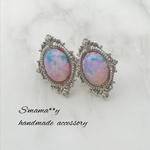 【再販2】vintage❇️ファイヤーオパール スタッドピアス/イヤリング
