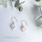 コイン型淡水パールピアス