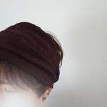 しわっと感が良い風合いです★ニュアンスコットンのゆるターバン***深紫