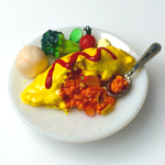 食べかけオムライスセットのマグネット