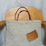 麻ひもにちょこっと牛革トート