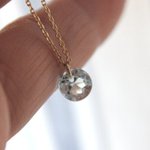 K10/10金　アクアマリン　ファセットカットネックレス