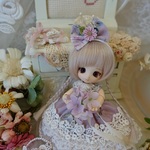 *～パープル*ローズ～* ミニスウィーツドール*オビツ11*ドレスset