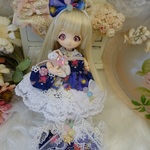 *～ゆめかわ☆ネイビー～* ミニスウィーツドール*オビツ11*ドレスset
