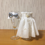 【送料無料】グラスドレス グレー✖️ホワイト
