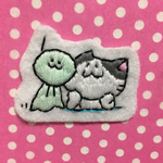 てるてる坊主とねこのワッペン