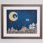 【額入り絵画】君待ちムーン（2Lサイズプリント）
