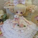 *～ペール・ライラック～* ミニスウィーツドール*オビツ11*ドレスset