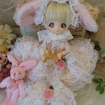 *～ピンキッシュ＊ローズ～* ミニスウィーツドール*オビツ11*ドレスset