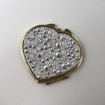 【Swarovski】キラキラ ハート型コンパクト ミラー ①