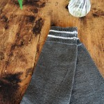 リネンの２色網みソックス♪