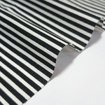110×50cm■シーチング生地*2ｍｍボーダープリント（BK)/綿 コットン
