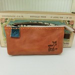 バンビちゃん印鑑ケース青＊小銭入やアメちゃん入にも＊革レザー