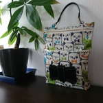 おしりふき&おむつポーチ♡一体型（スクエア☆ネコちゃん）