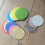 【100枚セット】アルバム素材 コメント用紙 （スカラップ）