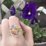 花びらとつぼみが可愛いレジンリング