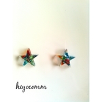 【再販】カラフルスターイヤリング/ピアス☆琉球ガラス入り