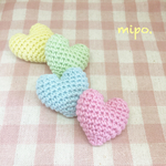 《お試し2個》ぷっくり♡ハートの立体モチーフ  パステルカラー  コットン毛糸【受注制作】