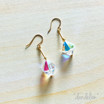虹色ダイヤスワロフスキー揺れるピアス/イヤリング