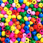 ◆お値下げ中!!◆カラフル ウッドビーズ 木製 丸玉 小6mm◆300個入　