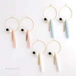  - 淡色スティック - hoop pierce & earring
