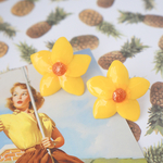 ＊Tropical Flower Earrings - Sunrise Yellow ピアスorイヤリング＊