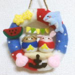 【kaorin1966様 ご注文品】夏モチーフのリース☆羊毛フェルト