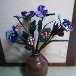 佐藤様    菖蒲の花  椿のタペストリー   着物とお花のタペストリー