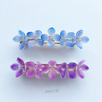 ＊色変わり紫陽花のバレッタ＊紫⇆水色