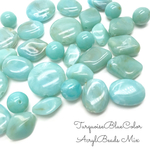 18pcs Turquoise Blue Beads mix