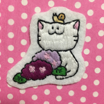 あじさいとねこのワッペン