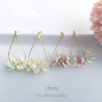 小さな 淡い お花 の しずく フープ ピアス/イヤリング 春 夏 浴衣
