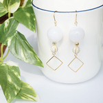 ホワイト✴︎シンプルピアス♡