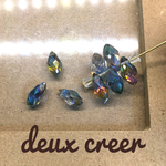 13x6mm★多面ドロップビーズ ☆10個入り　～ウスアオ
