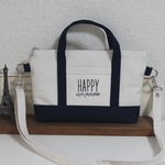 【再販】2way  トートバッグ型のミニショルダー　（HAPPY）