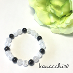 ▷送料無料*オニキス❁翡翠❁クラック水晶 ブレスレット33◁