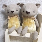リネンのくまちゃんペア*ふわふわファー