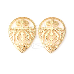 PDT-1163-MG【2個入り】 ティアドロップペンダント,Teardrop Ornate Cutout Pendan