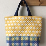 『と様ご予約品』キルティングdeトートバッグ-LL－ ＃001【ゾウさん×チェック】