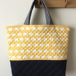 《在庫sale‼︎》キルティングdeトートバッグ-LL－ ＃002【ゾウさん×ネイビー】