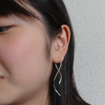 シルバー９２５　thick curvy フープピアス