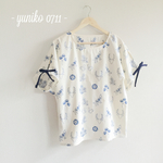 北欧調刺繍のドルマンプルオーバー