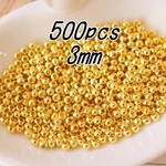 500個！3mmサイズのゴールドメタルビーズ