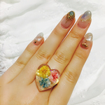 三色かすみ草のリング