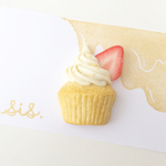 ストロベリーチーズカップケーキのブローチ