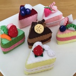 受注製作【フェルトままごと】**カラフルかわいい☆ケーキセット**
