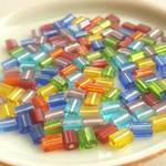 ぺたんこレインボー　チェコビーズ　3.5X5mm 10g(約100個)